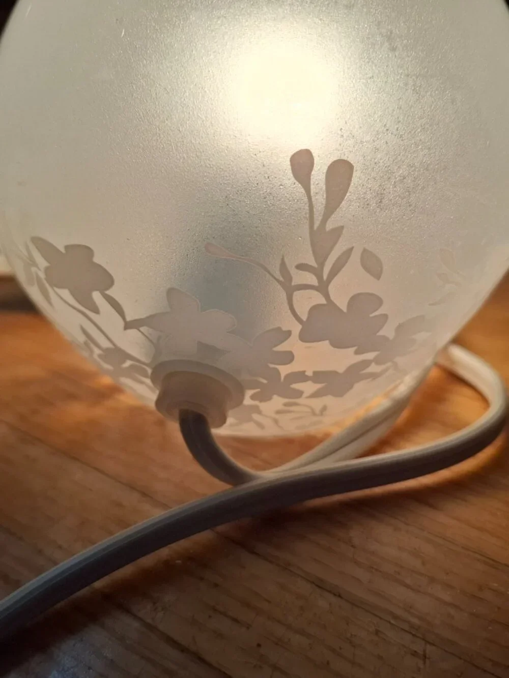 Vintage Ikea Knubbig Accent Table Lamp Light Cherry Blossoms Nightlight